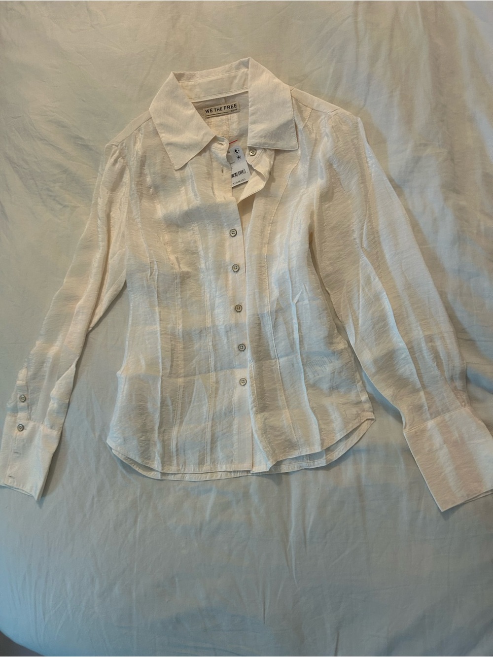 Free People White Button up Blouse